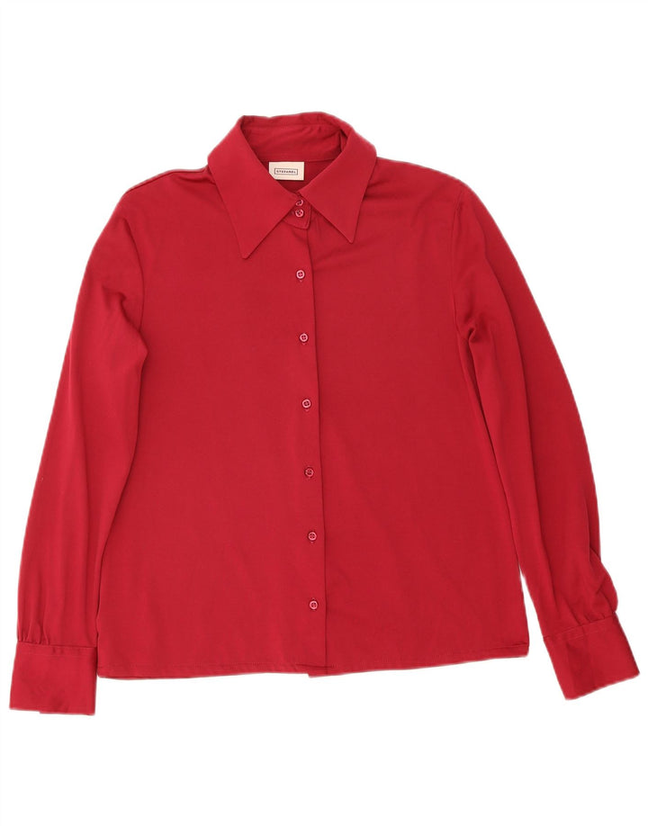 STEFANEL Womens Shirt UK 14 Large Red Polyester
