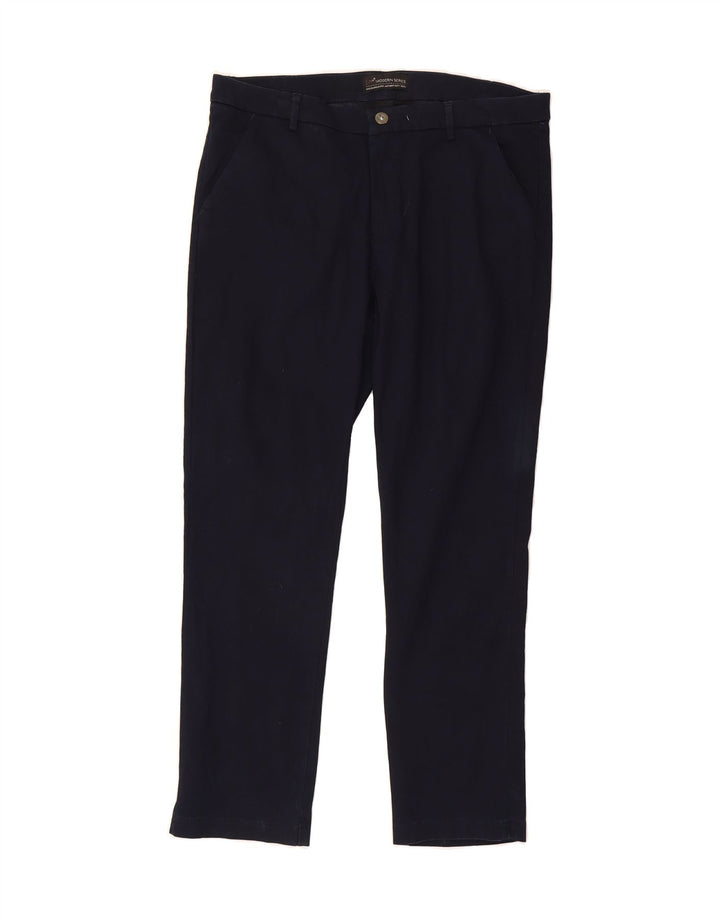 LEE Womens Slim Chino Trousers US 14 XL W38 L29 Navy Blue Polyester Vintage Lee and Second-Hand Lee from Messina Hembry 