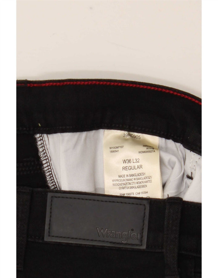 Wrangler Regular Straight Jeans til kvinder W36 L32 Sort Bomuld