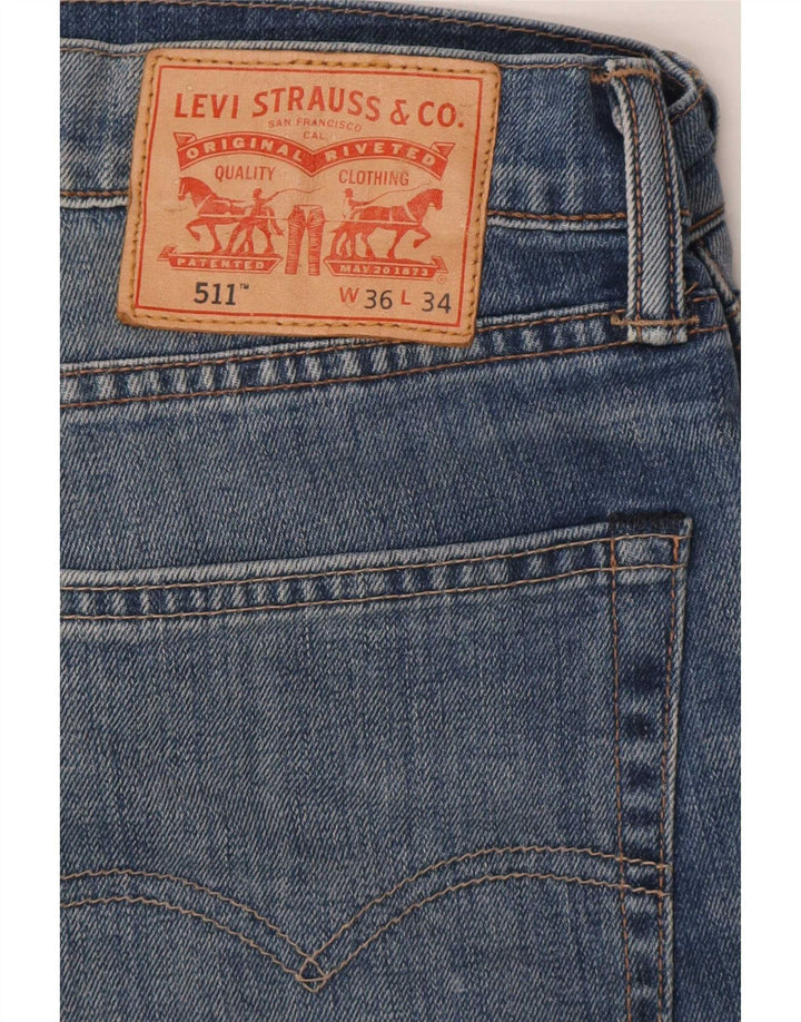 Levi's Herre 511 Tapered Slim Jeans W36 L28 Blå Bomuld