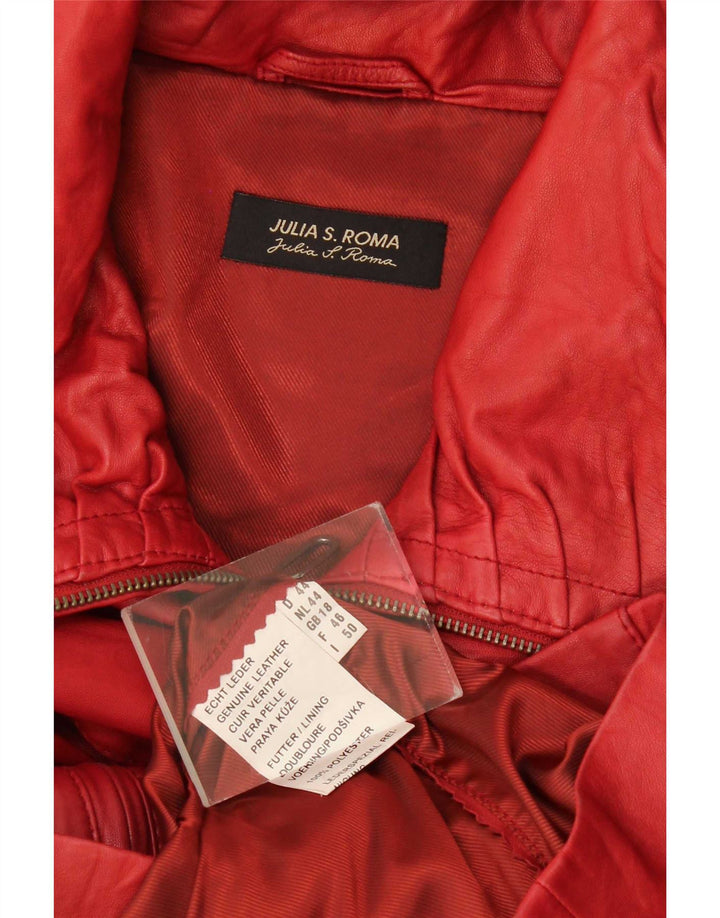 Julia S. Roma Dame Læderjakke UK 18 XL Rødt Læder