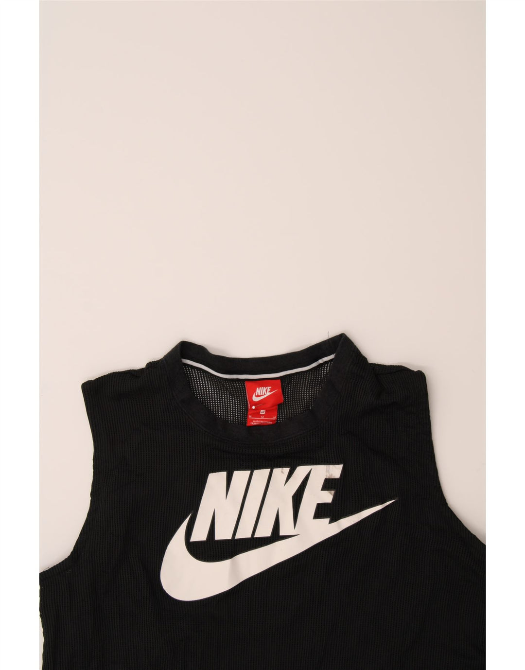 NIKE Womens Graphic Vest Top UK 14 Medium Black Polyester Vintage Nike and Second-Hand Nike from Messina Hembry 