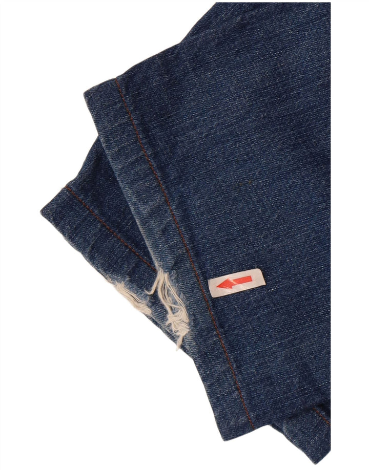 Lee Mens Clark Eye Distressed Straight Jeans W30 L30 Blue Cotton