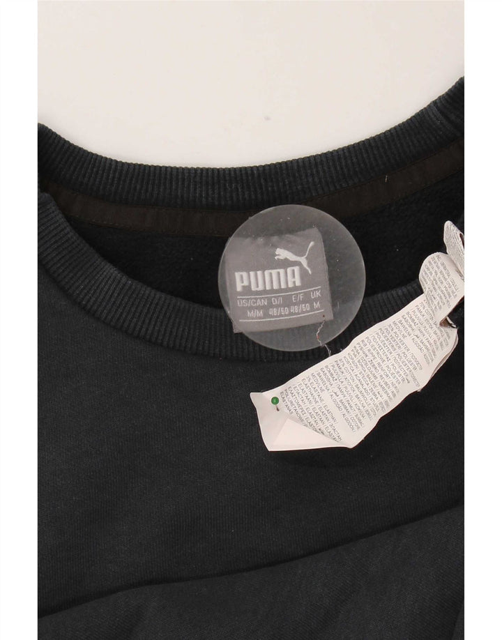 Puma Herre Grafisk Sweatshirt Jumper Medium Sort Bomuld