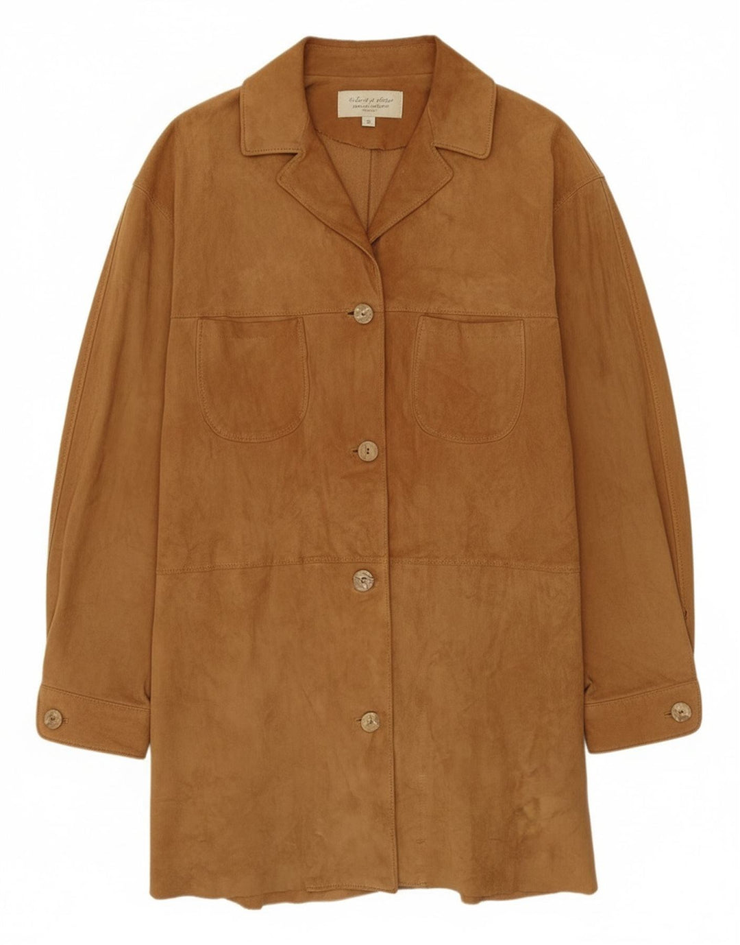 Vintage ruskindsfrakke til kvinder IT 42 Medium Beige Læder