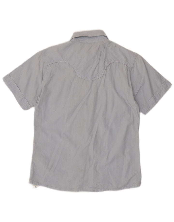 Lee Boys kortærmet skjorte 13-14 år blå nålestribet bomuld