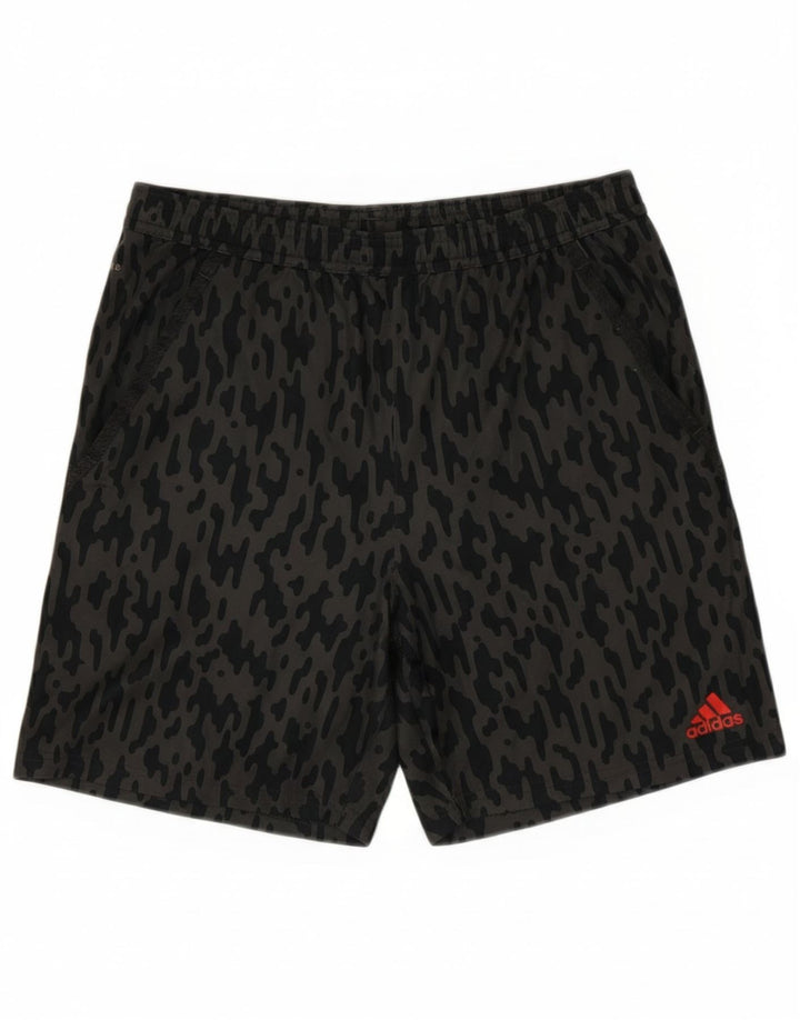 ADIDAS Boys Climalite Sport Shorts 13-14 Years  Grey Camouflage Polyester