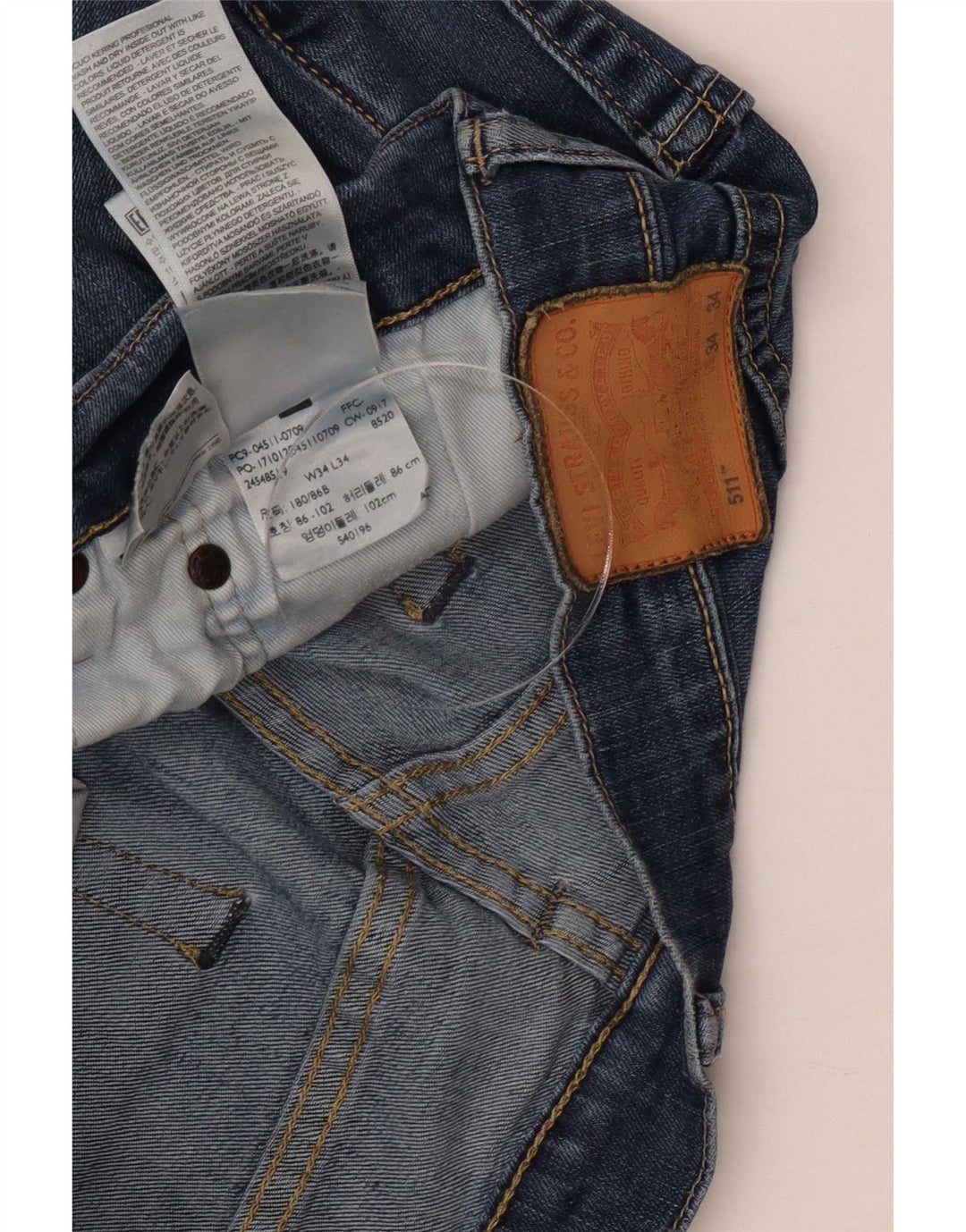 Levi's Herre 511 Slim Jeans W34 L34 Blå Bomuld