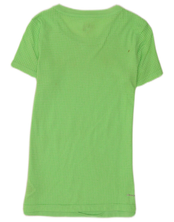 Adidas Dame Aeroknit T-Shirt Top UK 4/6 XS Grøn Bomuld
