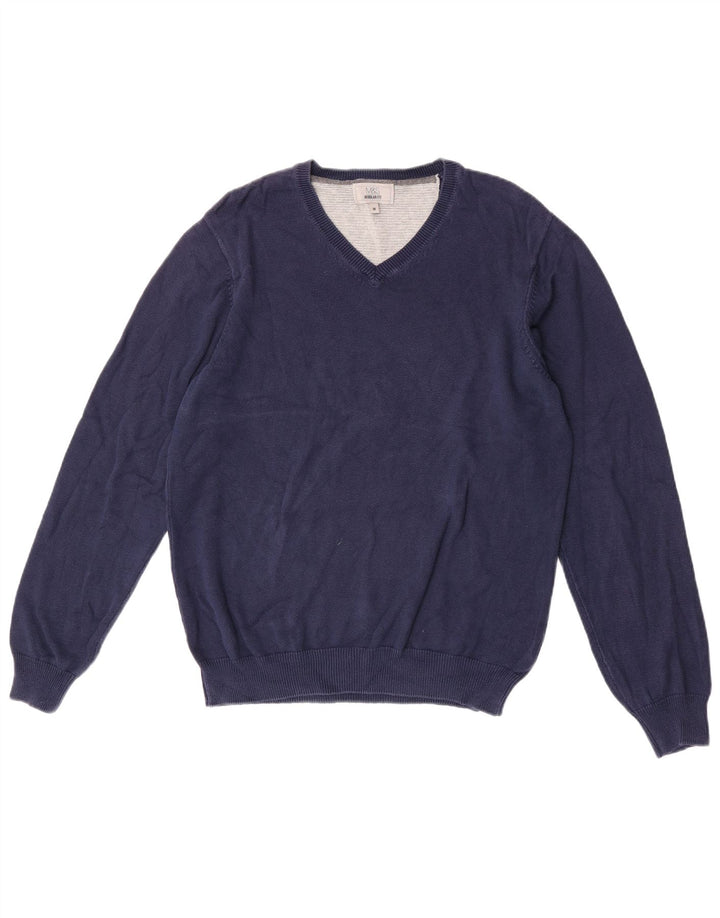 Marks & Spencer Herre Regular Fit V-hals sweater Medium Navy Blue