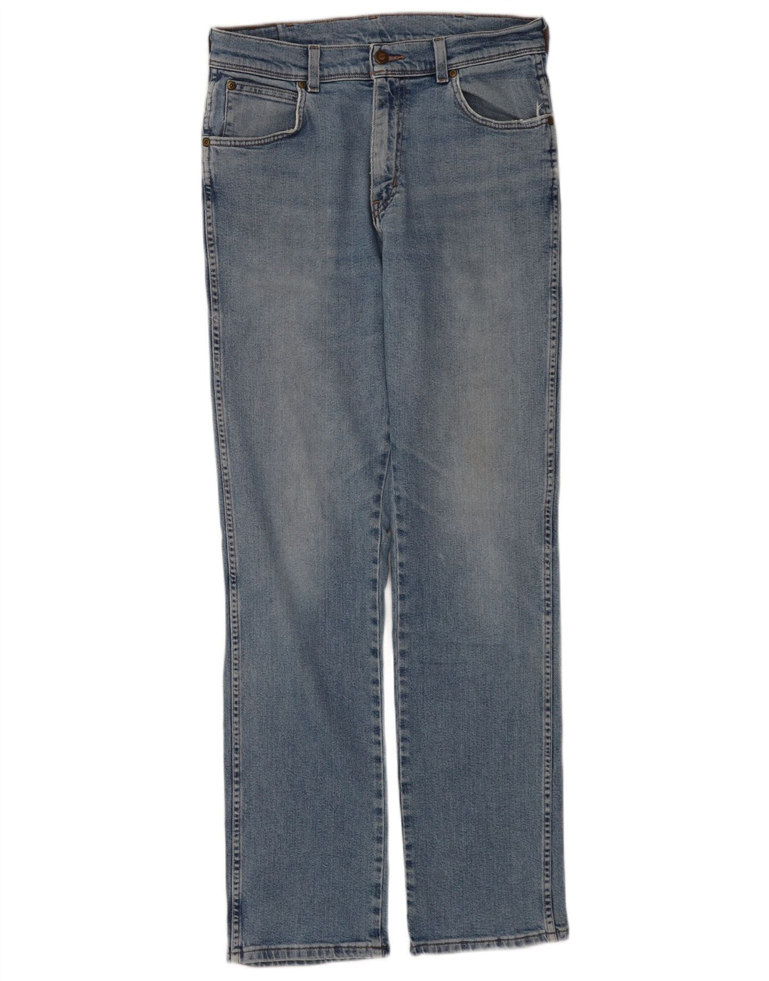 Wrangler Herre Regular Fit Straight Jeans W32 L34 Blå Bomuld