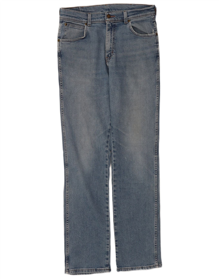 Wrangler Herre Regular Fit Straight Jeans W32 L34 Blå Bomuld