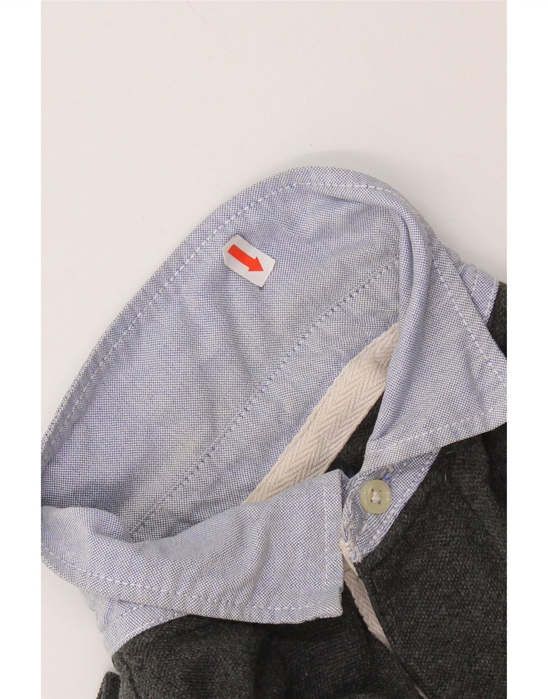 RALPH LAUREN Langærmet polokjole til kvinder UK 12 mellemgrå bomuld