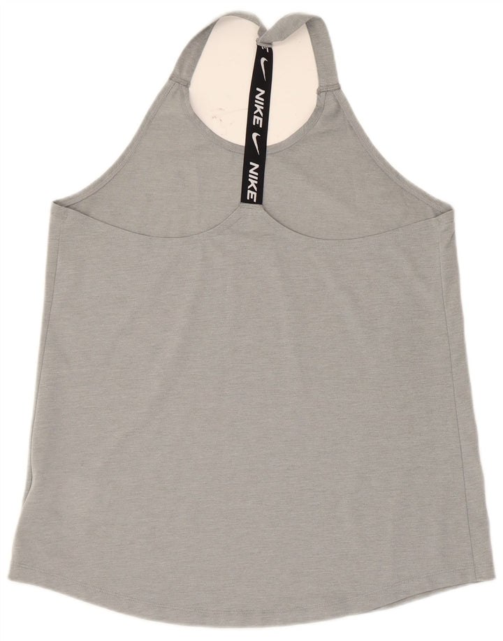 Nike Dame Dri Fit Grafisk Vest Top UK 14 Large Grå Polyester