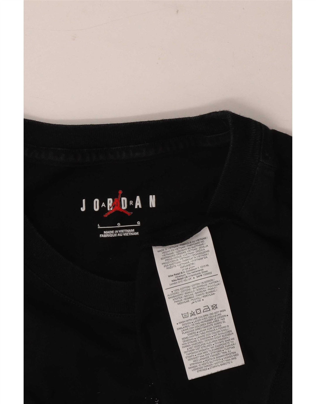 Jordan Herre Air Graphic T-Shirt Top Stor Sort Bomuld