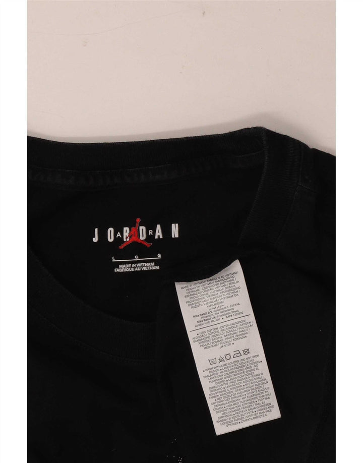 Jordan Herre Air Graphic T-Shirt Top Stor Sort Bomuld