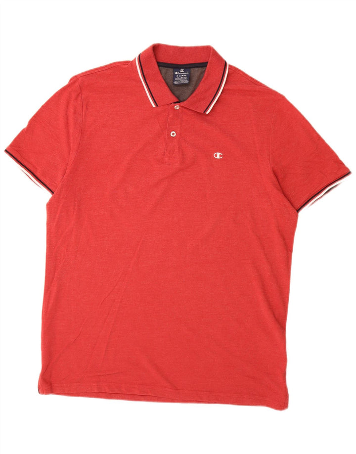 Champion herre poloshirt XL rød bomuld