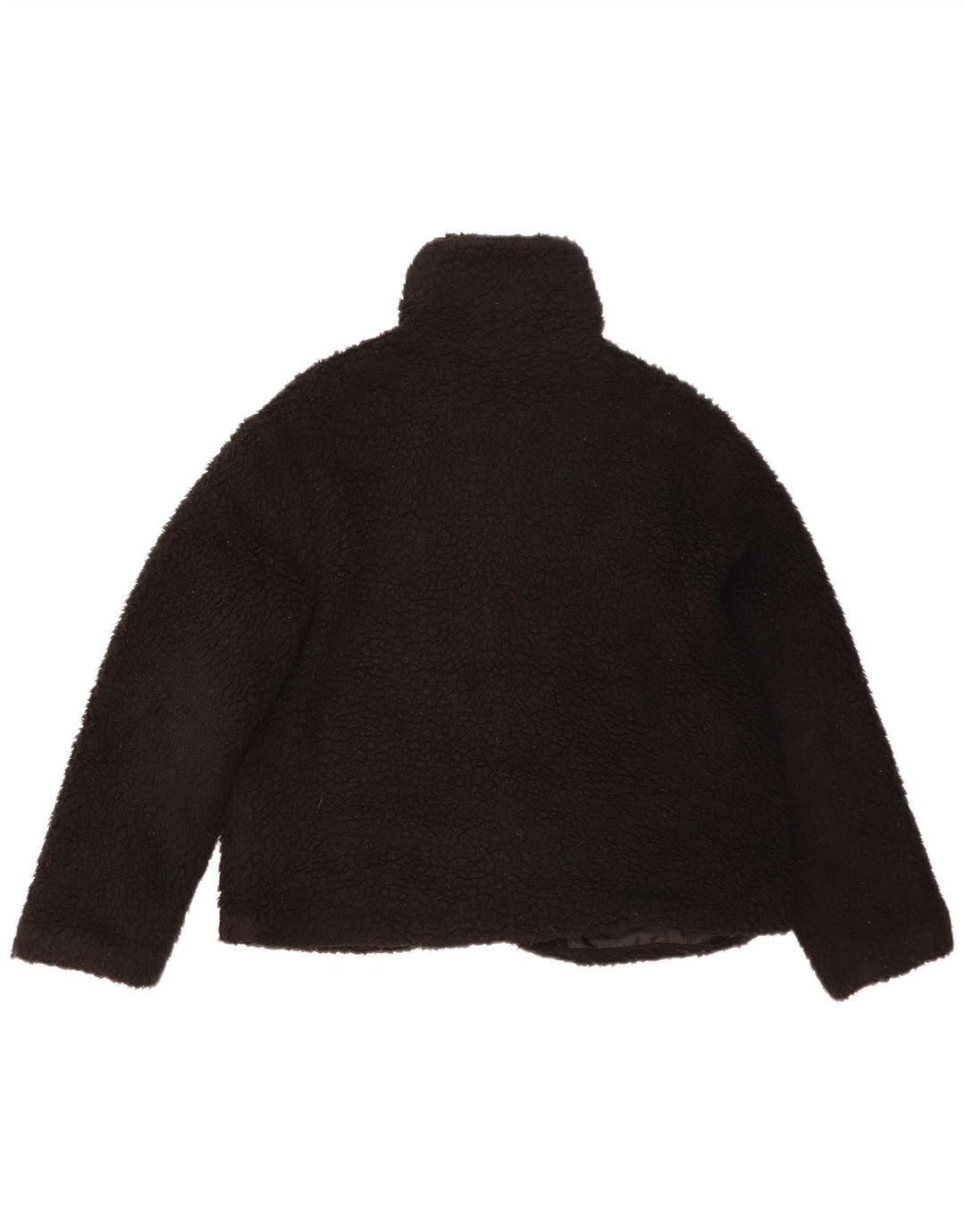 Topshop Dame Oversized Fleecejakke UK 14 Medium Sort Polyester