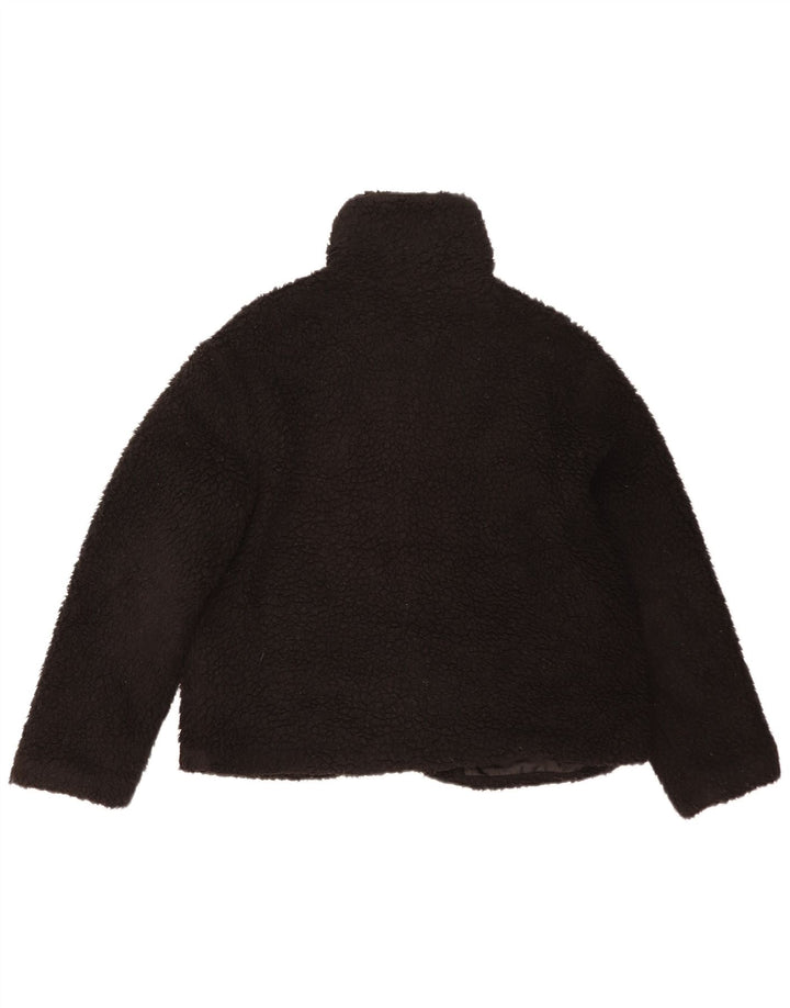 Topshop Dame Oversized Fleecejakke UK 14 Medium Sort Polyester