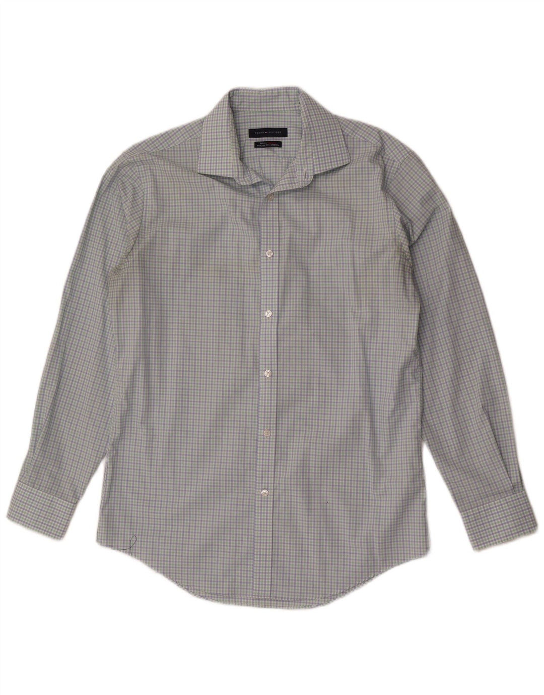 Tommy Hilfiger Herreskjorte str. 15 1/2 Medium Blue Ternet Bomuld