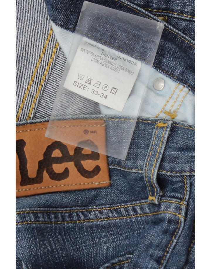 Lee Herre Denver Straight Jeans W33 L29 Blå Bomuld
