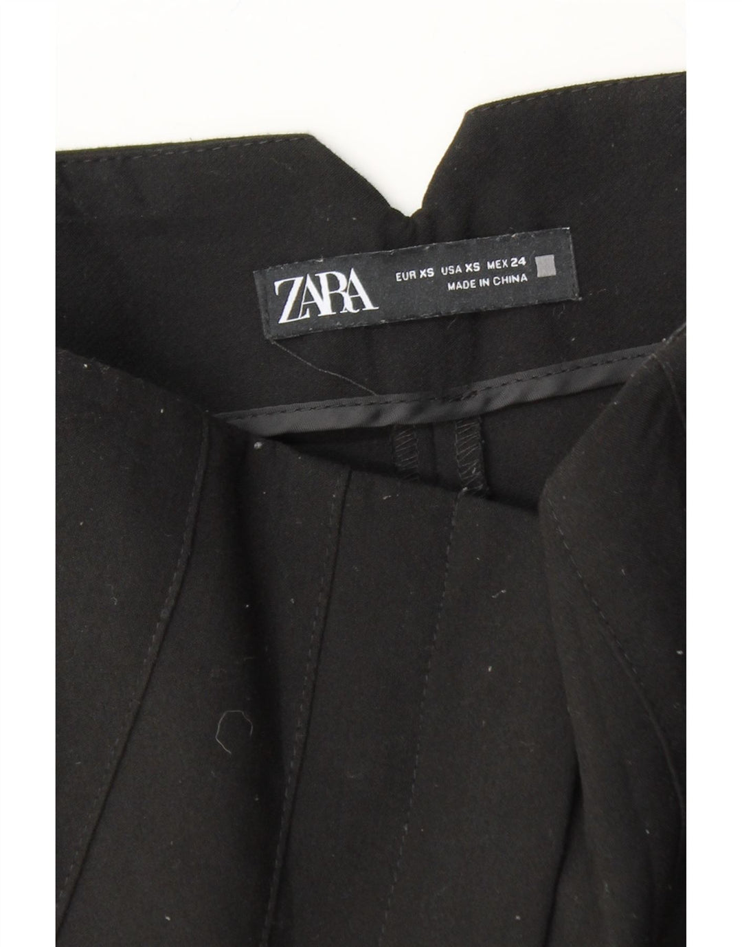 ZARA Womens Slim Casual Trousers XS W24 L26 Black Polyester Vintage Zara and Second-Hand Zara from Messina Hembry 