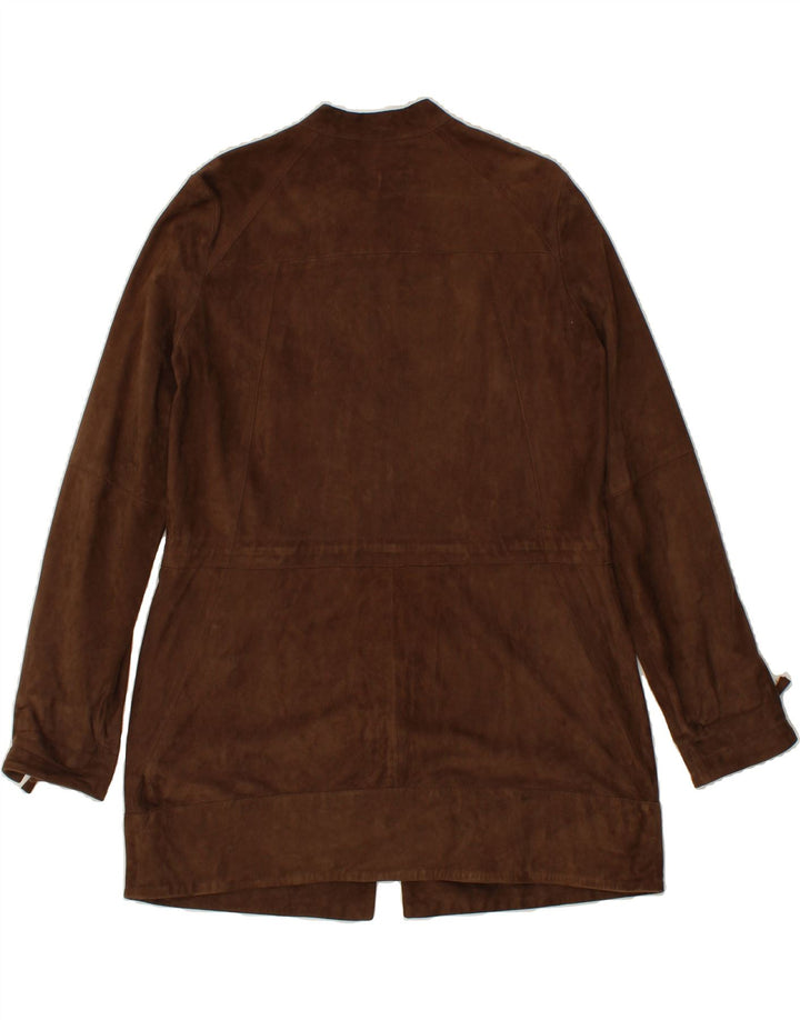 BIBA Womens Leather Coat UK 10 Small Brown Leather Vintage Biba and Second-Hand Biba from Messina Hembry 