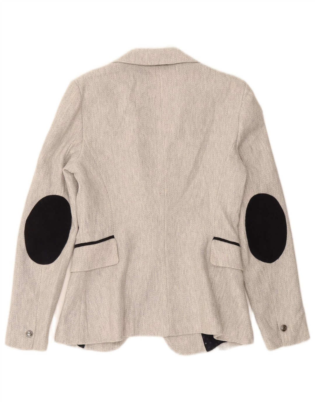 Zara Dame 1 Knap Blazer Jacket UK 6 XS Grå sildeben