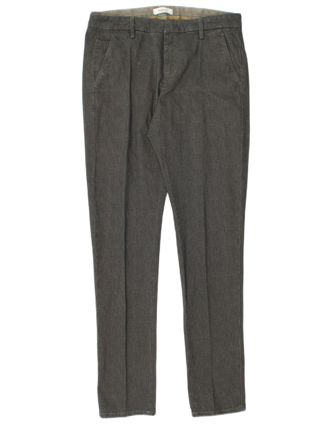 Dondup Herre Slim Chino Bukser W31 L32 Grå ternet bomuld