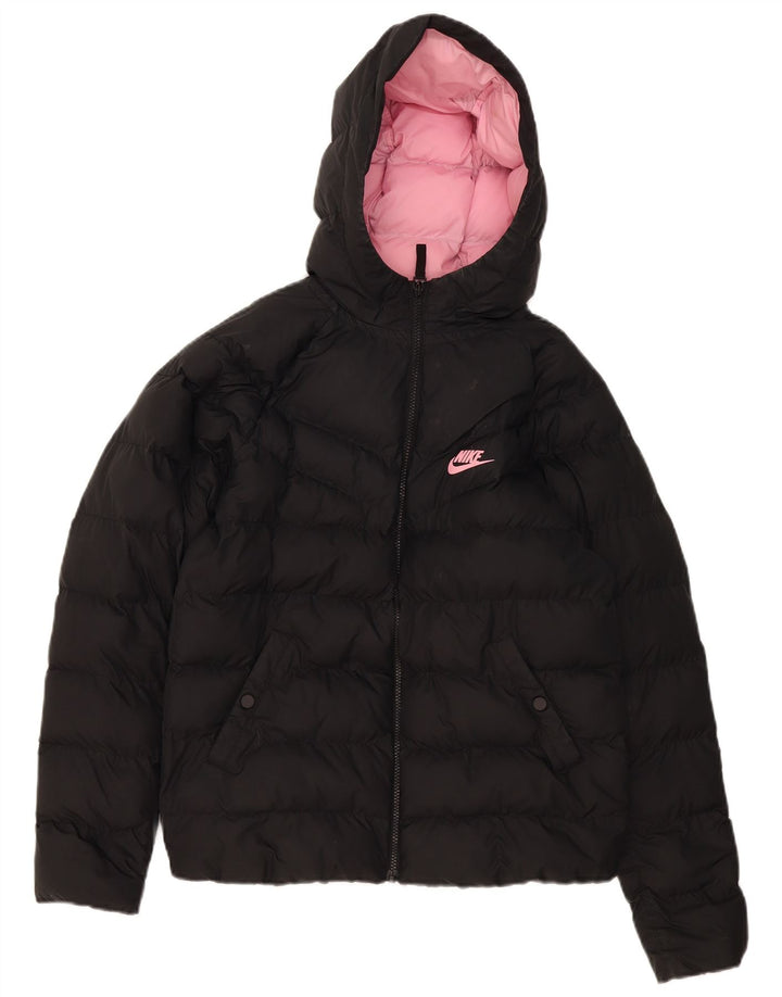 Nike Polstret hættejakke til piger 13-14 år XL sort polyester