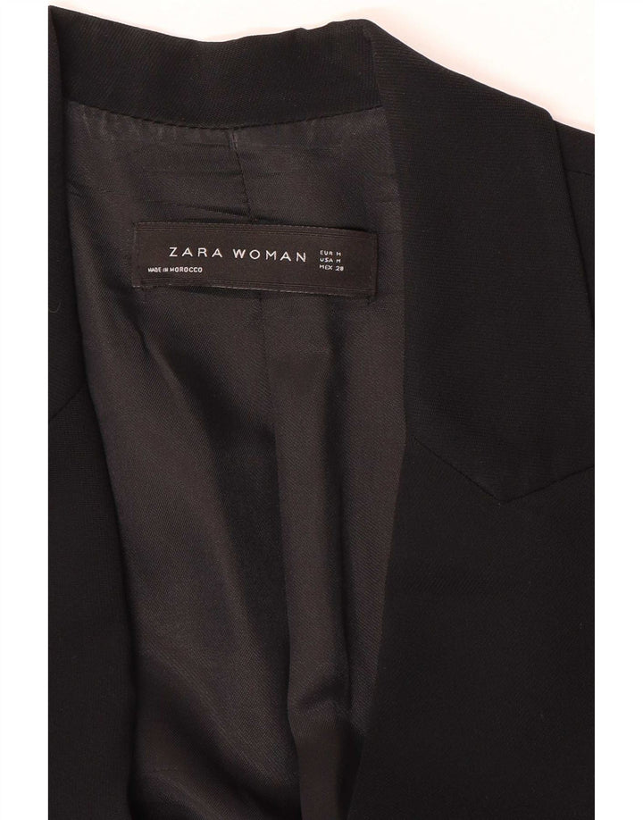 Zara Dame Dobbeltradet Blazer Jacket UK 14 Medium Sort