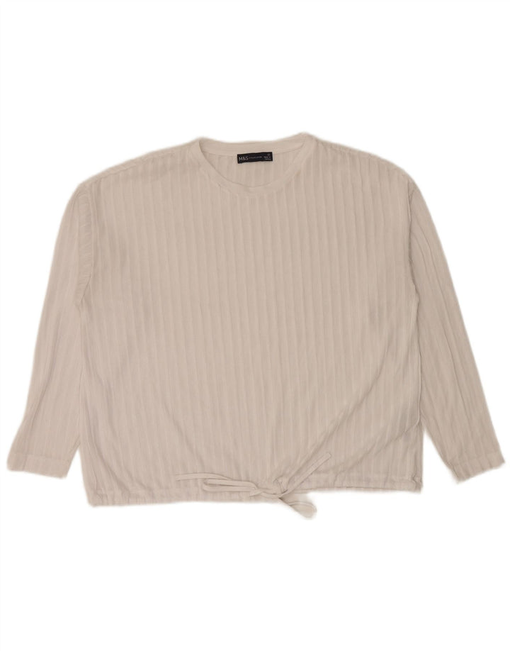Marks & Spencer Dame Oversized Top Langærmet UK 10 Small White
