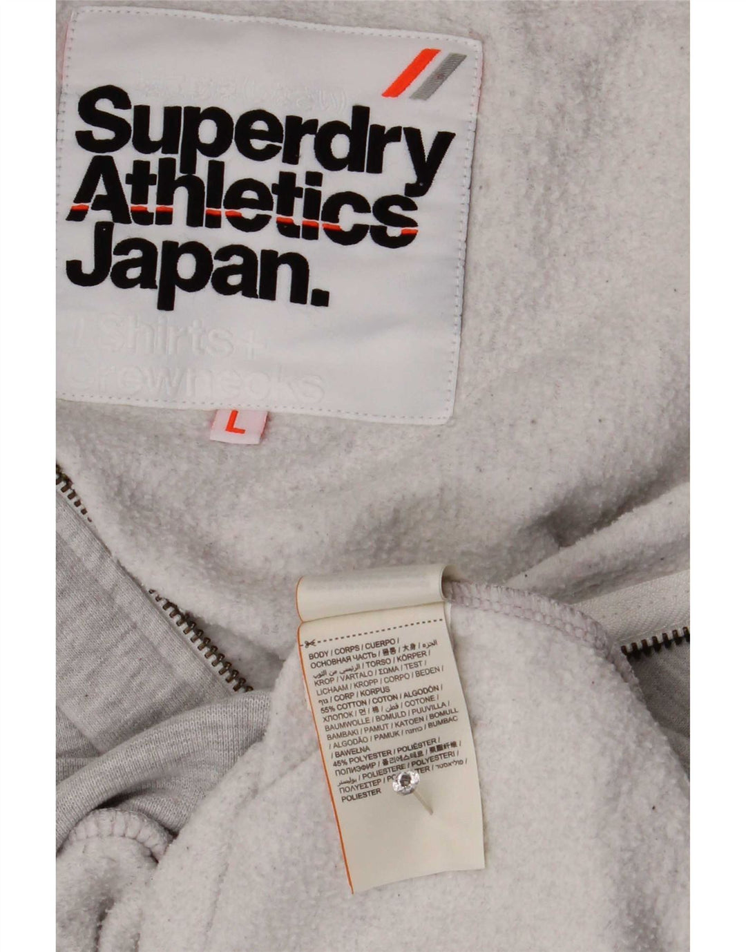 Superdry Hættetrøje med lynlås til mænd Stor grå bomuld