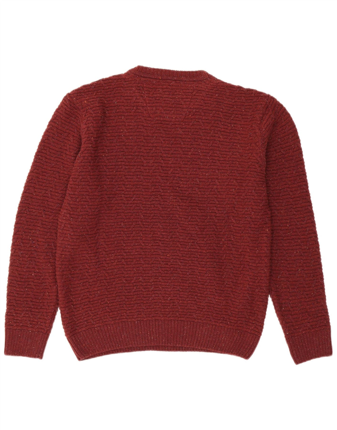 DANIEL GRAHAME Herre Drifter Crew Neck Jumper Sweater Large Burgundy