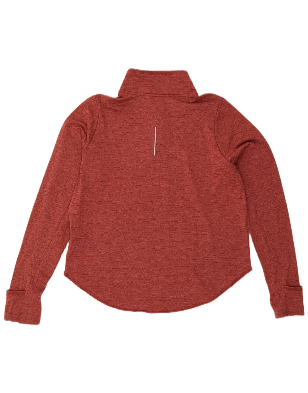 Nike Dame Dri Fit Pullover med lynlås-hals Træningsdragt Top UK 16 Large Rød Flecked