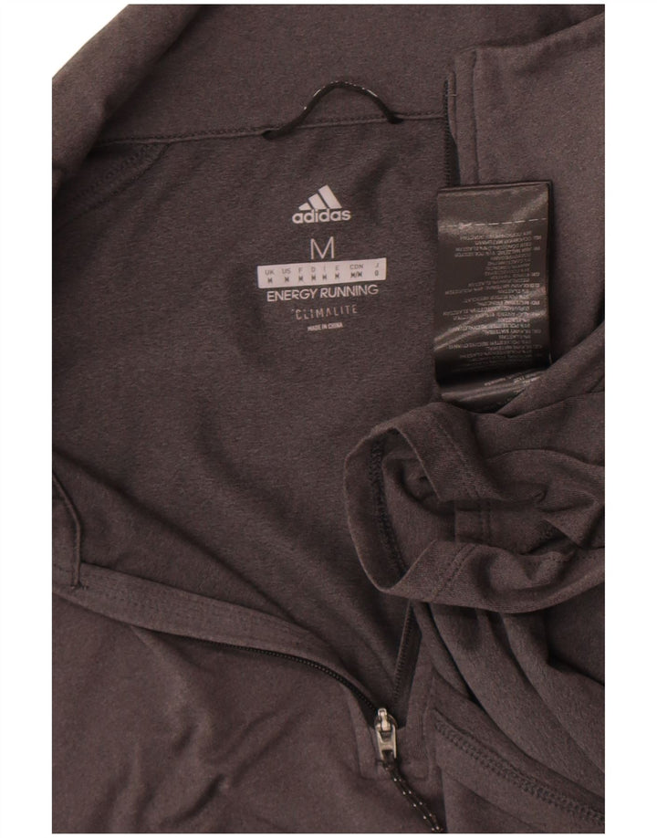 Adidas Herre Climalite Pullover med lynlås-hals træningsdragt Top mellemgrå polyester