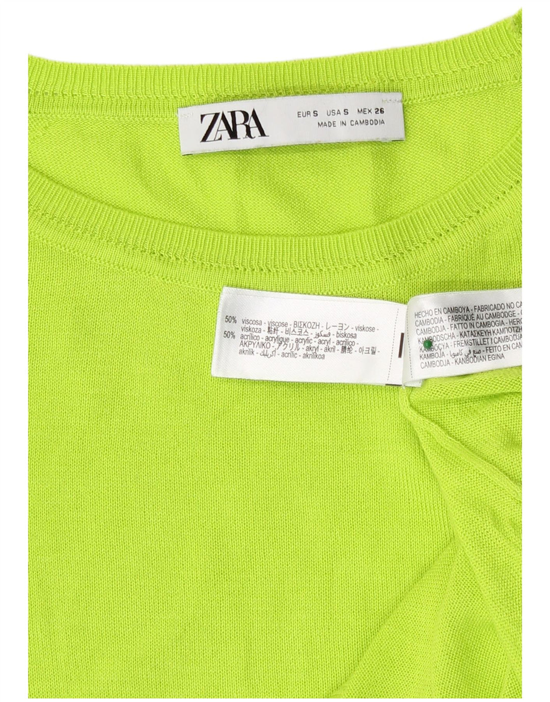 Zara Dame Oversized Boat Neck Jumper Sweater UK 10 Small Green Viscose