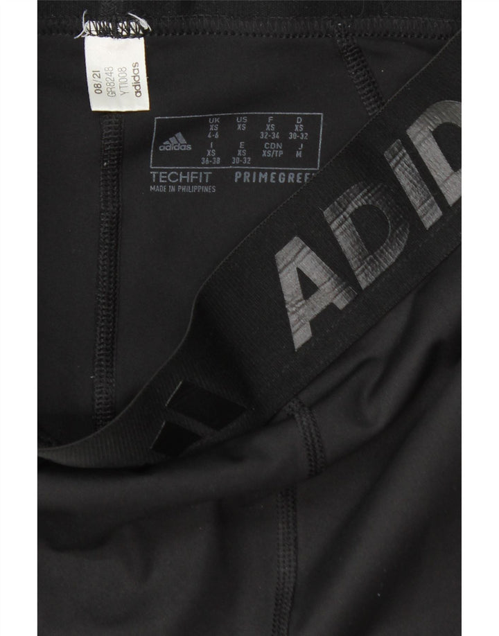 ADIDAS grafiske leggings til kvinder UK 4/6 XS sort polyester
