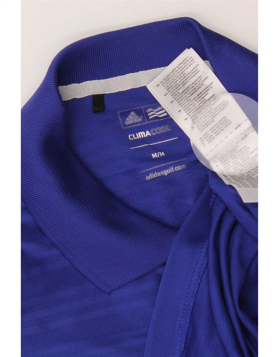 Adidas Herre Climacool Polo Shirt Medium Blue Pinstripe Polyester