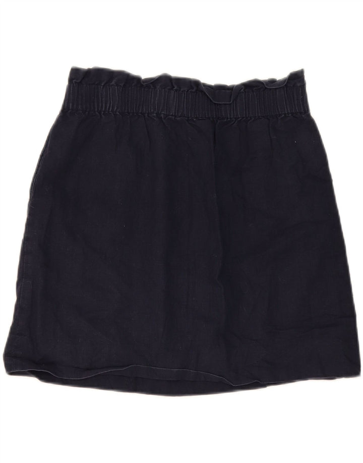 J. CREW Womens Mini Skirt US 6 Medium W30 Navy Blue Linen Vintage J. Crew and Second-Hand J. Crew from Messina Hembry 