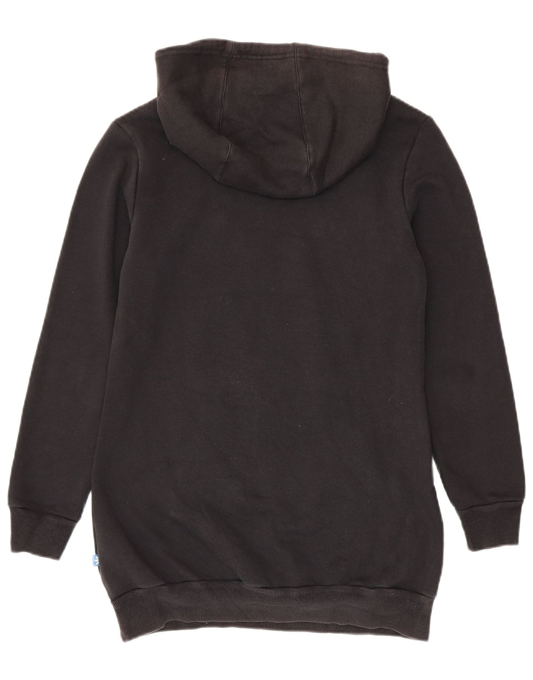 Adidas Longline Graphic Hoodie Jumper til kvinder EU 42 Medium Black Polyester