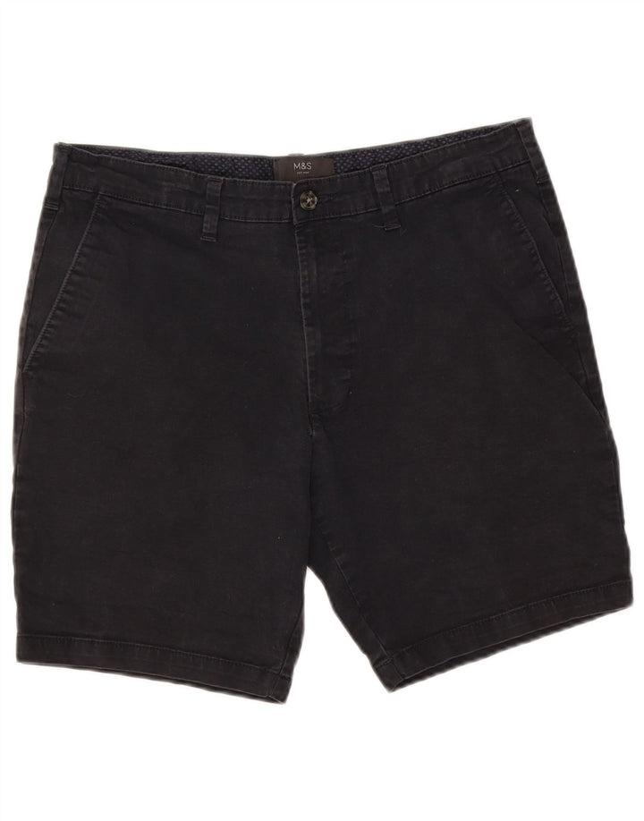 Marks & Spencer Herre Chino Shorts W34 Large Navy Blue Bomuld