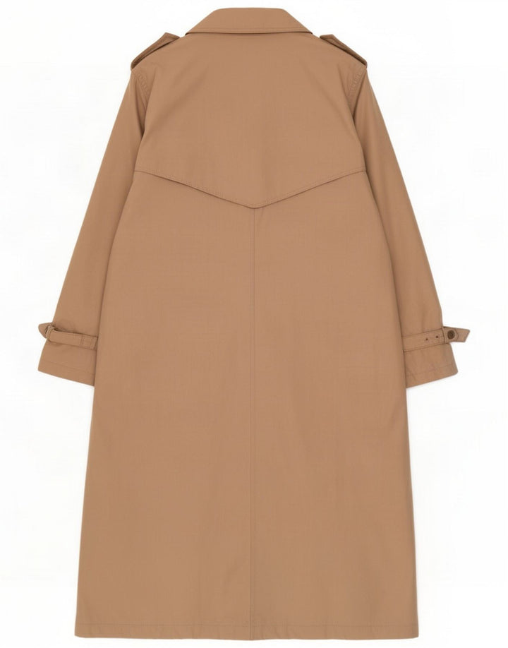Vintage Oversized Trench Coat til kvinder EU 40 Medium Beige Polyester