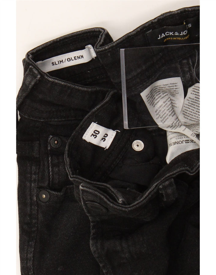 Jack & Jones Herre GLENN Slim Jeans W30 L30 Sort Bomuld