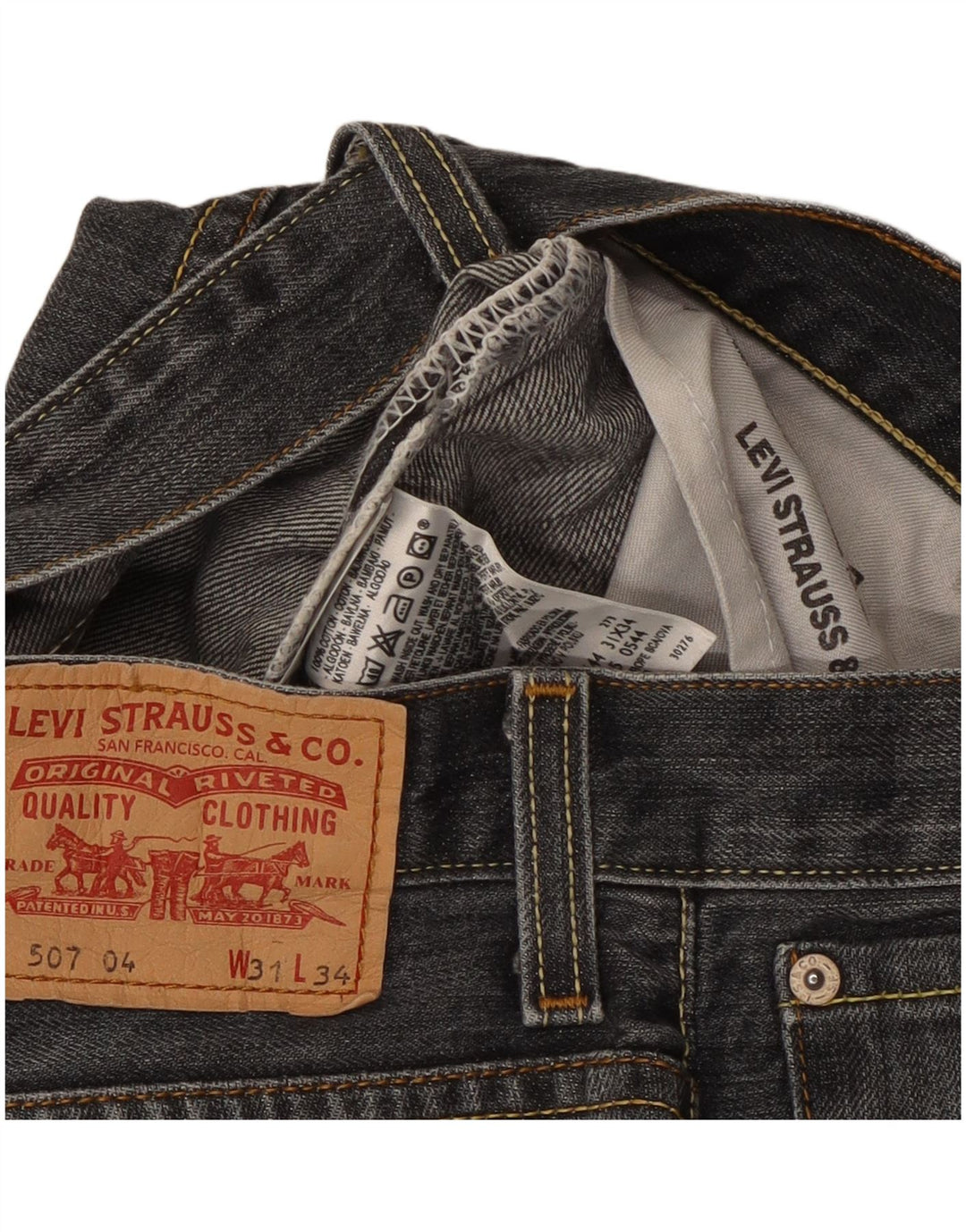 Levi's Herre 507 Bootcut Jeans W31 L29 Sort bomuld