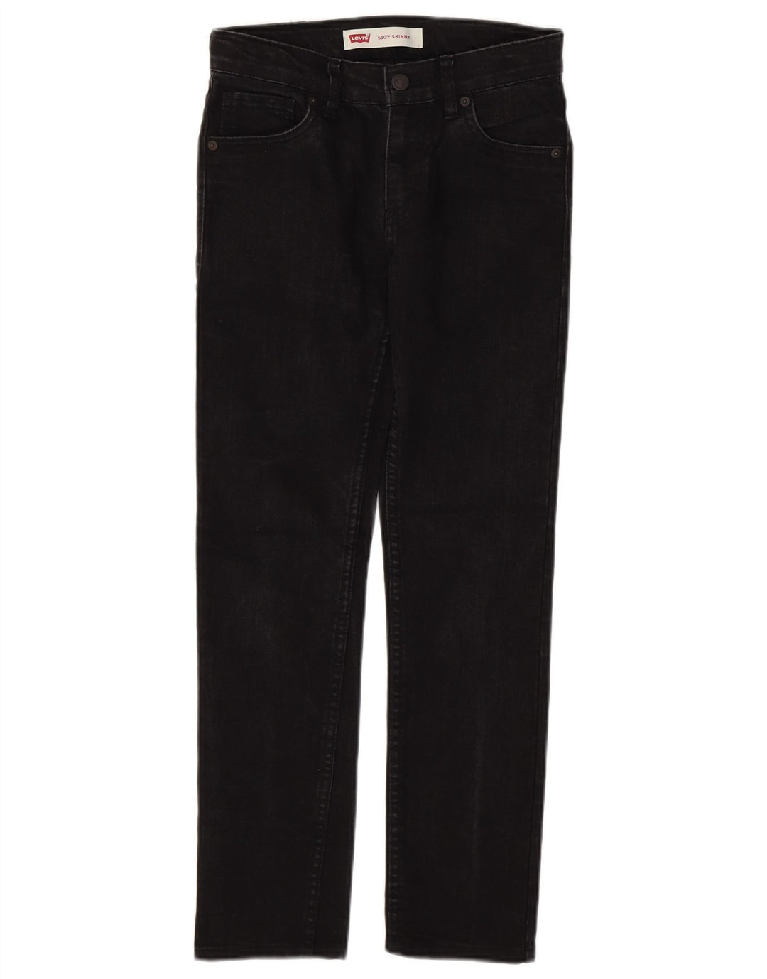 LEVI'S Boys 510 Skinny Jeans 11-12 år W28 L27 sort bomuld