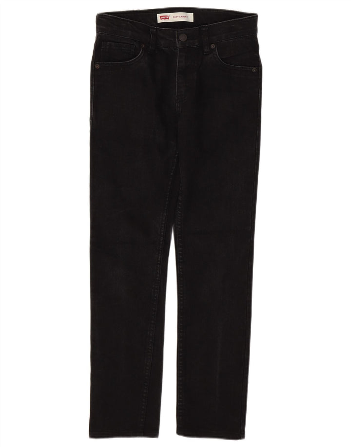 LEVI'S Boys 510 Skinny Jeans 11-12 år W28 L27 sort bomuld