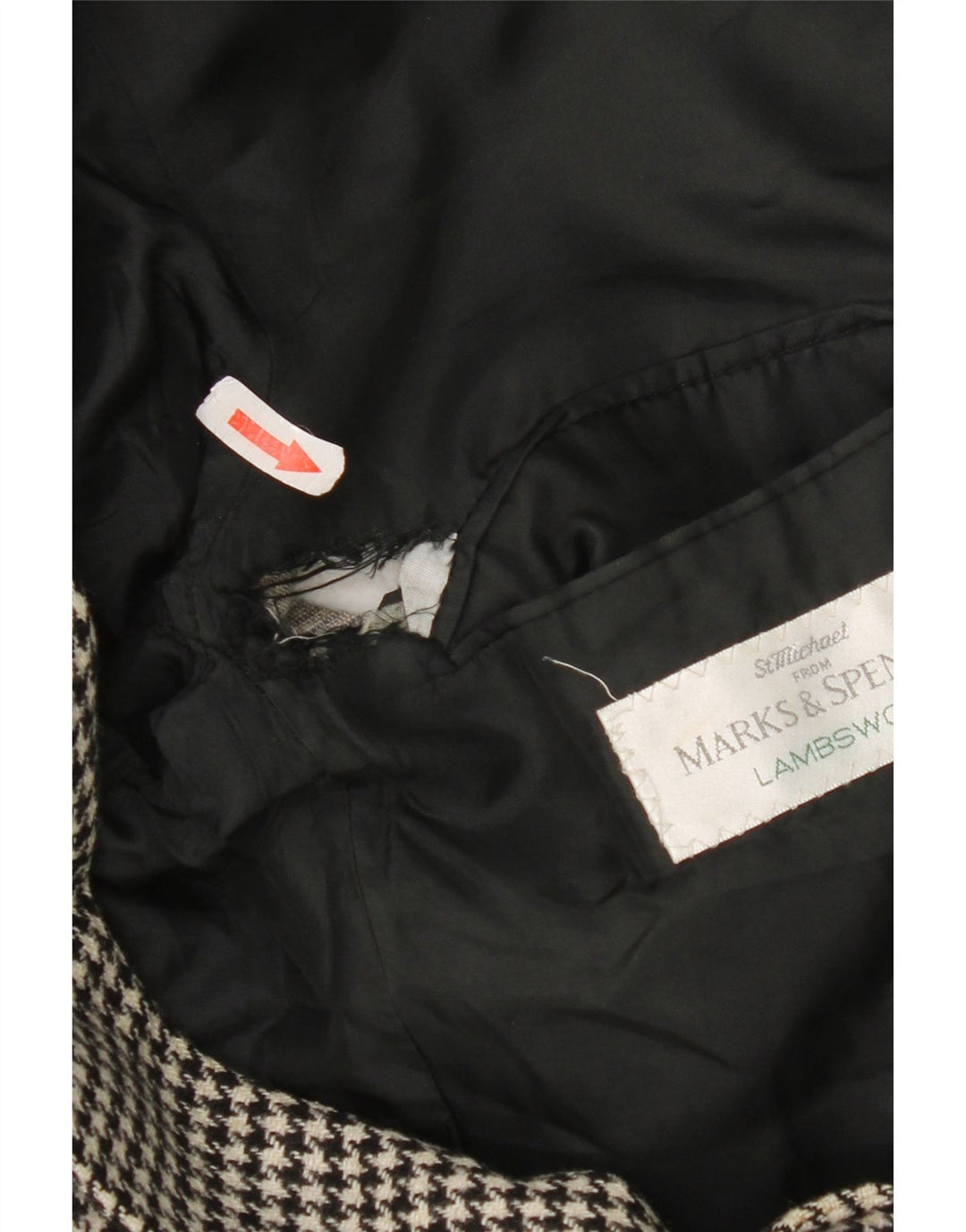 Marks & Spencer Herre lang blazerjakke UK 40 Medium Black Houndstooth