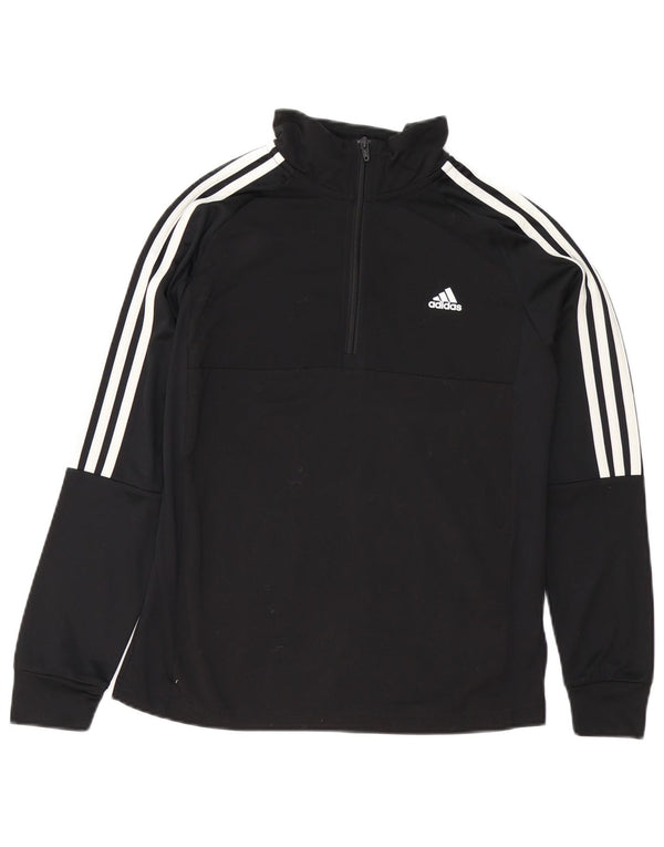 Adidas Boys Aeroready Zip Neck Pullover Træningsdragt Top 13-14 år Sort