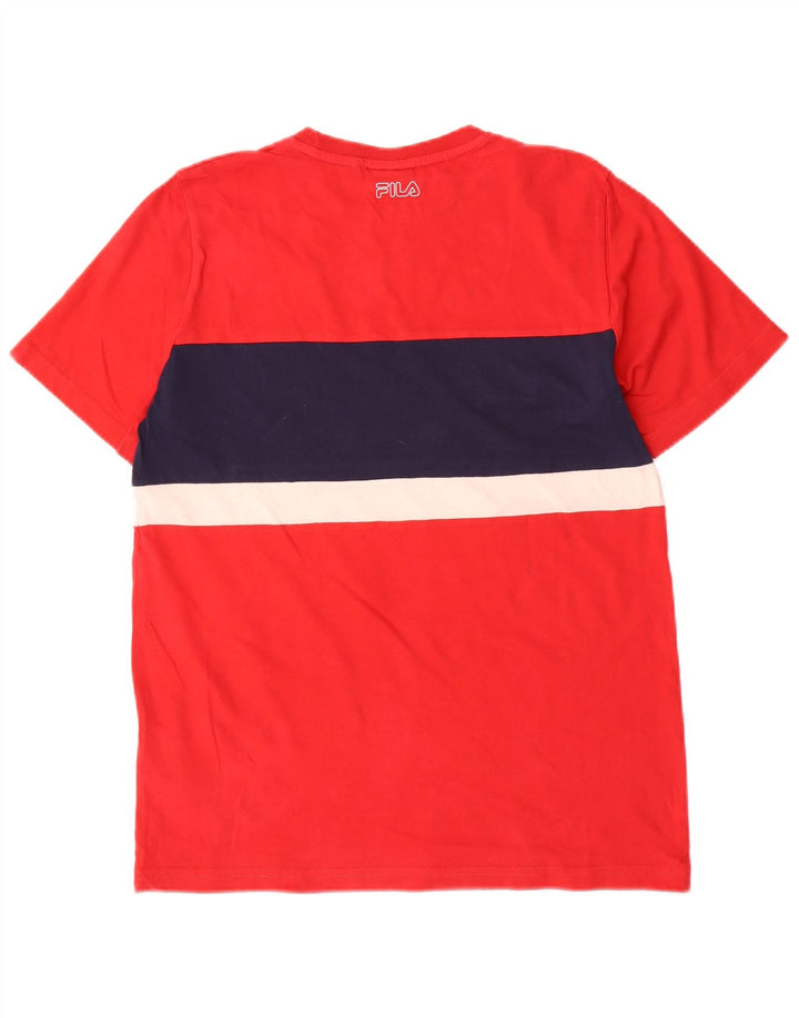 Fila Boys Grafisk T-Shirt Top 15-16 År Rød Colourblock Bomuld